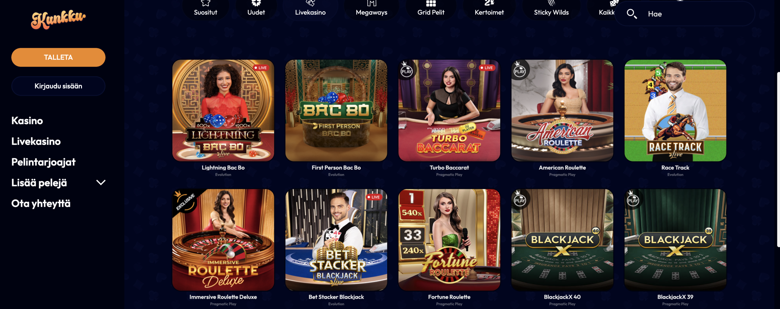 kunkku kasino games